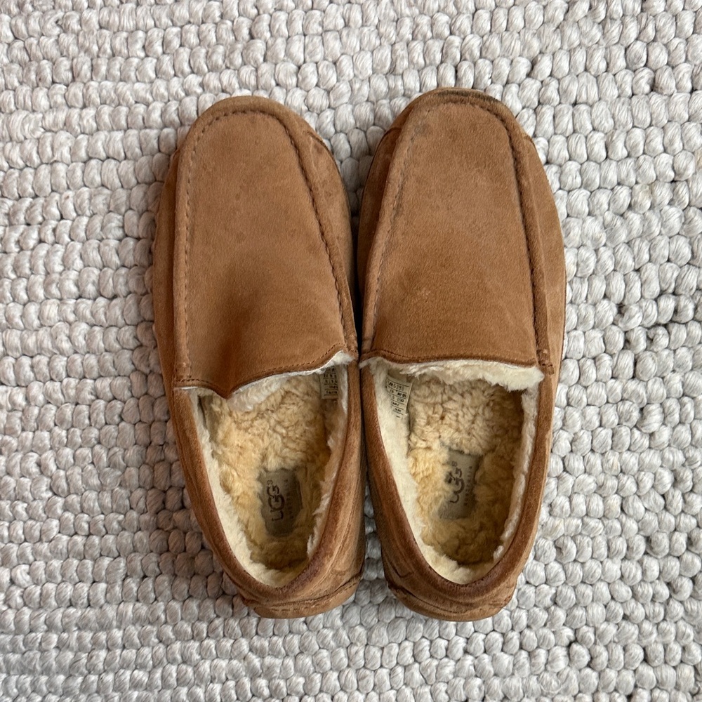 UGG Men's Brown Suede Slippers